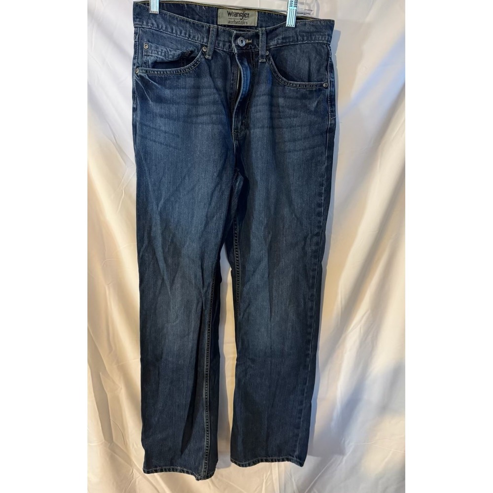 Wrangler Authentics Jeans Mens 29x30 Straight Fit Denim Blue Pants Regular